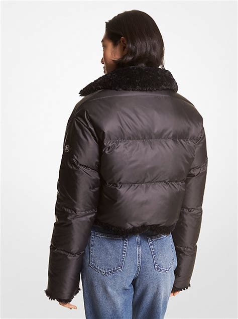 michael kors mens faux shearling jacket|Faux Shearling Quilted Puffer Jacket .